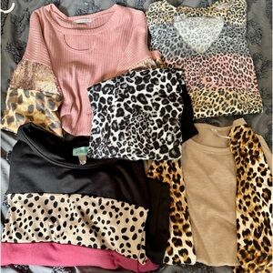 5 Size Small/medium Leopard Print Pink Lily longsleeve shirt bundle!